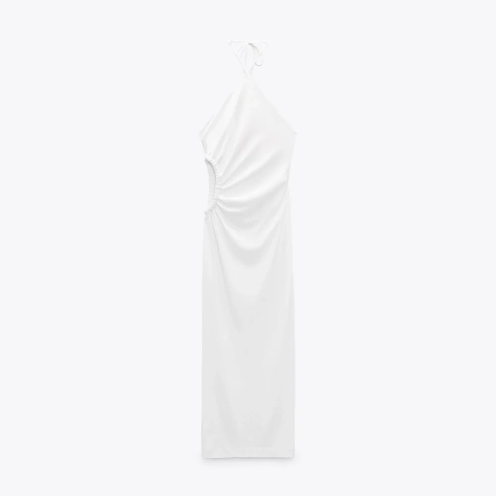 Zara Dress maxi halter cut out white wedding coctail party - Picture 8 of 10